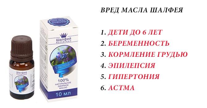 Вред масла шалфея