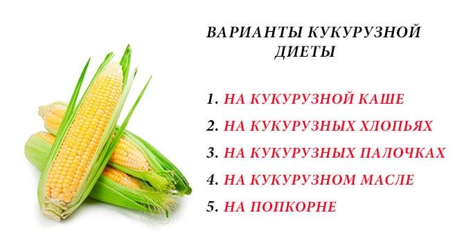 Варианты кукурузной диеты