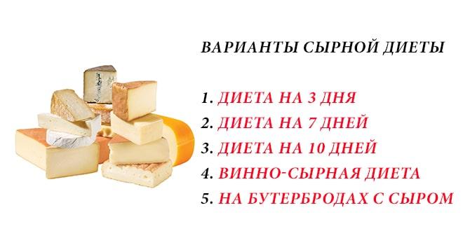 Варианты сырной диеты